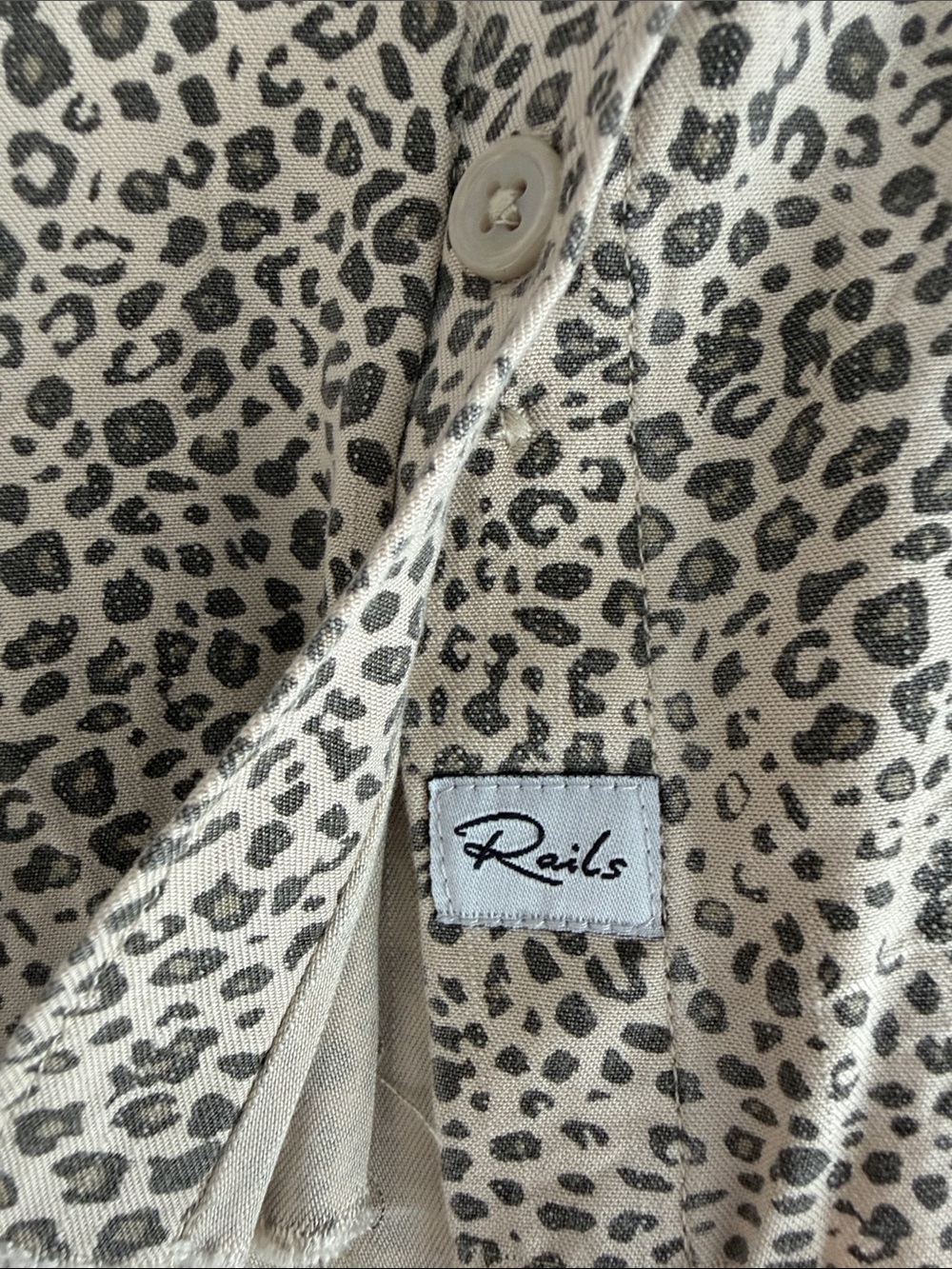 Rails Leopard Print Button-Down Shirt - Beige & Black